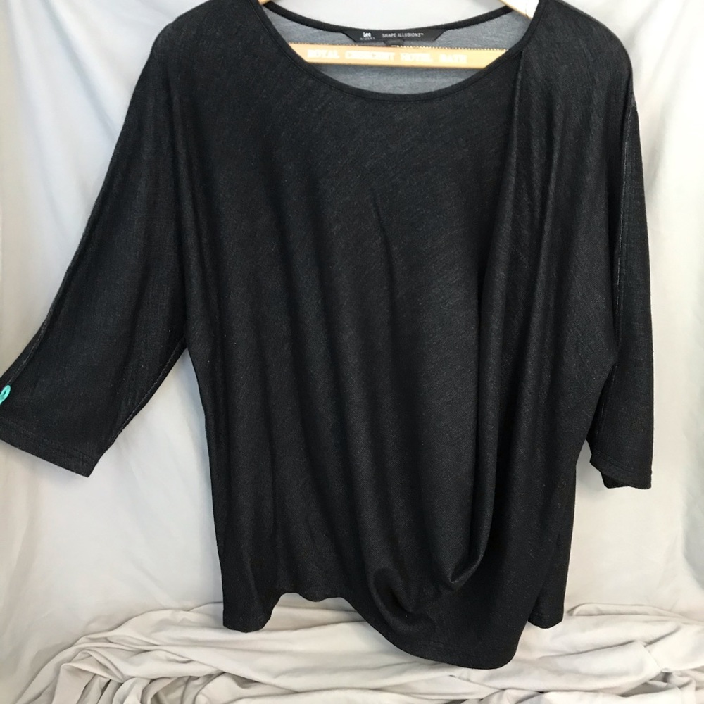 Shape Illusion Tunic 1/2 Sleeve Heather Black